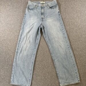 Levi's High Waisted Straight Jeans Women's 30x31 Light Wash Denim Wide Leg